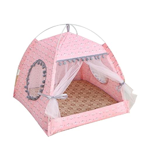 Katzenhöhle Bett Zelt Haus für Innenbereich kleine bis große Katzen einfach zu montieren, Sommerbett zweiseitiges, abnehmbares Kissen von FuBESk