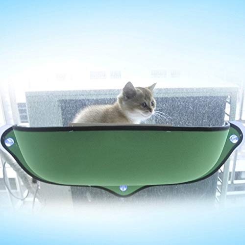 Haustier 2 PCS Cat Fenster Hammock for Haustier-Removable Katze Fenster Bett Hängematte Katze Hängematte Fenster Bett (Grün) (Color : Green) von FuQingShiLongShanYuHuaShiPinDian