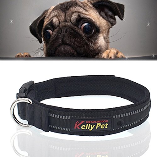 Haustier Haustier Hund Polyester reflektierenden atmungsaktiv Anti-verlorene Marke Hundehalsband Traktion Blei Seil, Größe: M, 2,5 * 42 * 47cm (Color : Black) von FuQingShiLongShanYuHuaShiPinDian