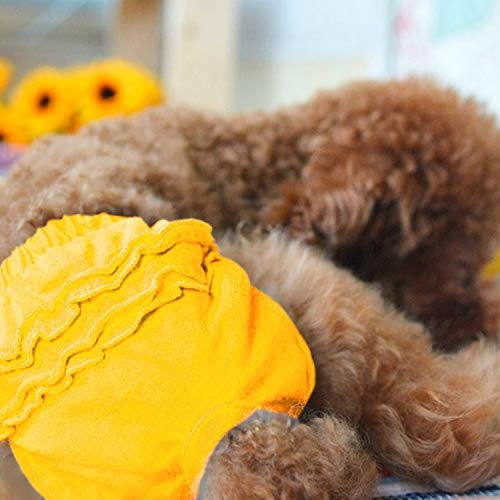 Haustier Hund Unterwäsche weich und bequem Baumwolle weiblichen Haustier Damenhosen Welpen physiologische Hosen Größe Hund Windeln, Größe: M (blau) (Color : Yellow) von FuQingShiLongShanYuHuaShiPinDian