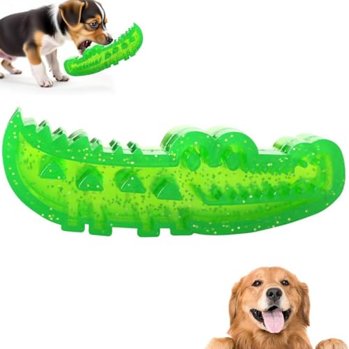 Langsames Kau- und Apportier-Krokodil, Krokodil-Spielzeug, Alligator-Hunde, Kauspielzeug für große, mittelgroße und kleine Hunde, Zahnreinigung, Alligator-Leckerli-Spender, Hundespielzeug beschäftigt von Fubsta