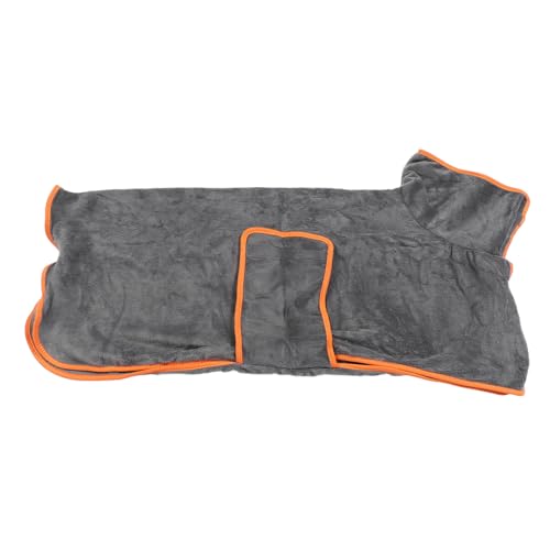 Fuchooky Dog Bathrobe, Dog Bathrobe Grey Fully Wrapped Absorbant Quick Drying Soft Polyester Thickened Dog Robe for Home Pool (L) von Fuchooky