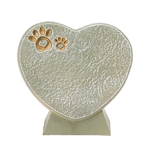 Fuchooky Herzförmiges Tier Grabstein DIY Harzhund Dog Memorial Stone, Dekoration im Freien, geeignet für Dekorationen im Freien geeignet (Mossy Green) von Fuchooky