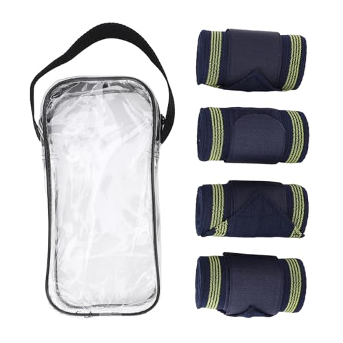 Fuchooky Horse Bandages Soft Fleece Leg Wraps, 4pcs Elastic Horse Leg Bandages Breathable Elastic Equine Wrap Prevent Night Swelling von Fuchooky
