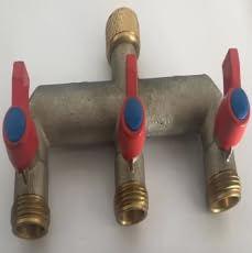 Fuerdich 3 Wege Wasserverteiler, 3/4 Zoll Wasserverteiler 3fach, Wasseranschluss Verteiler, Gardena 3 Wege Verteiler, 3 Wege Verteiler Wasser (Rot) von Fuerdich