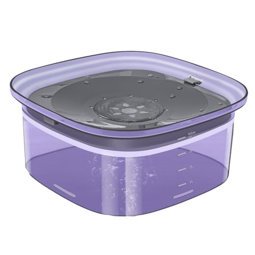 Fuhjythy 70 Oz Hundewassernapf 2 L, Kein Auslaufen, Hundenapf mit Großer Kapazität, Auslaufsicher, Langsame Wasserzufuhr, Kein Spritzen, Hundenapf für Haustiere, Lila von Fuhjythy