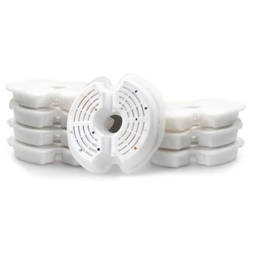 Fuhjythy 8er-Pack Filter für Trinkbrunnen für Haustiere, Ersatzfilter für Trinkbrunnen für Haustiere Aus Kohlebaumwolle, Gekerbter Filter von Fuhjythy