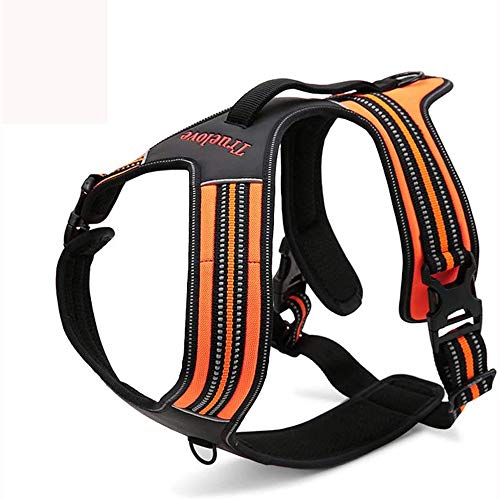 Truelove TLH5551 verhindert Zerren Hundegeschirr mit Griff Weich Gepolstert Pet Hundegeschirr Weste, reflektierendes Material(S, Orange) von Truelove