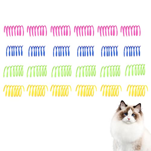 24 Stück Cat Spring Spielzeug, Bunte Spiralfedern Katzenspielzeug, Kunststoff Spiralfedern, Neuheit Haustiere Spielzeug Für Katzen, Kätzchen, Haustiere von Fukamou