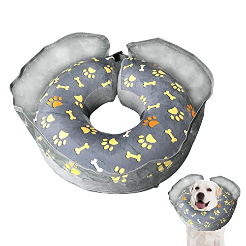 Fukamou Aufblasbarer Hundekegel, Haustier-Schutzabdeckung, Weiche Schützender Hundehalsband Für Nach Operationen Mit Verbessertem Anti-Lecken. von Fukamou