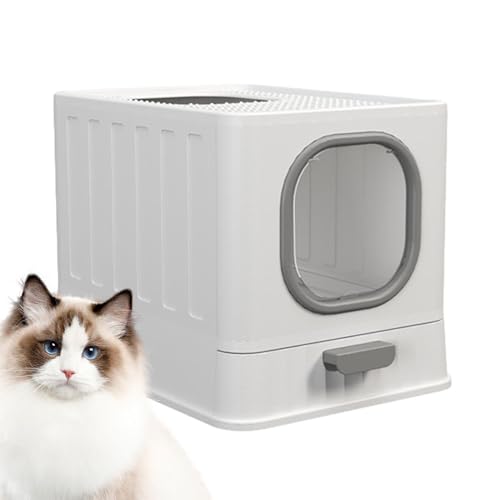 Fukamou Großer Überdachter Katzensandkasten,Überdachter Katzensandkasten,Überdachte -Katzenkiste, Geschlossene, Durchsichtige, Faltbare Sandkästen | Schubladentyp, Spritz- Und Geruchshemmendes Fukamou Großer Überdachter Katzensandkasten,Überdachter Katzensandkasten,Überdachte -Katzenkiste, Geschlossene, Durchsichtige, Faltbare Sandkästen | Schubladentyp, Spritz- Und Geruchshemmendes von Fukamou