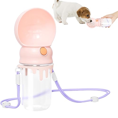 Fukamou Hunde-Reisewasserflasche, Hundewasserflaschenspender | Tragbarer Reisewasserspender | Auslaufsichere 360 ​​ml -Outdoor-Walking-Trinkflasche Für Hunde, Katzenbrunnen-Futterspender Für von Fukamou