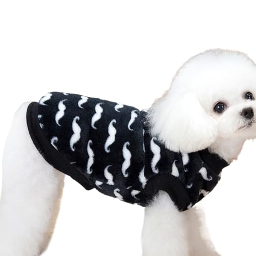 Fukamou Hunde-Winterjacke,Hunde-Wintermantel,Schwarz-weiße Schnurrbartmuster-Welpenkleidung - Warme Zweibeinige Hundejacke, Haustierkostüme, Weicher Fleece-Hundepyjama Für Spaziergänge Fukamou Hunde-Winterjacke,Hunde-Wintermantel,Schwarz-weiße Schnurrbartmuster-Welpenkleidung - Warme Zweibeinige Hundejacke, Haustierkostüme, Weicher Fleece-Hundepyjama Für Spaziergänge von Fukamou