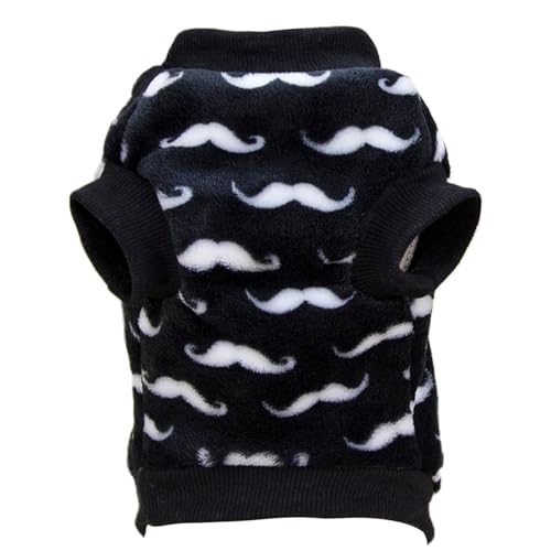 Fukamou Hunde-Winterjacke,Hunde-Wintermantel,Schwarz-weiße Schnurrbartmuster-Welpenkleidung - Warme Zweibeinige Hundejacke, Haustierkostüme, Weicher Fleece-Hundepyjama Für Spaziergänge Fukamou Hunde-Winterjacke,Hunde-Wintermantel,Schwarz-weiße Schnurrbartmuster-Welpenkleidung - Warme Zweibeinige Hundejacke, Haustierkostüme, Weicher Fleece-Hundepyjama Für Spaziergänge von Fukamou
