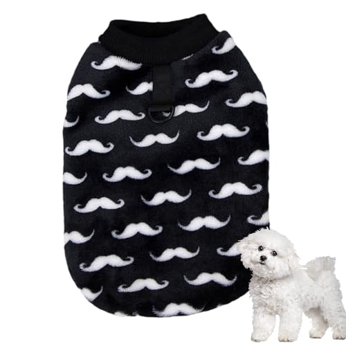 Fukamou Hunde-Winterjacke,Hunde-Wintermantel,Schwarz-weiße Schnurrbartmuster-Welpenkleidung - Warme Zweibeinige Hundejacke, Haustierkostüme, Weicher Fleece-Hundepyjama Für Spaziergänge Fukamou Hunde-Winterjacke,Hunde-Wintermantel,Schwarz-weiße Schnurrbartmuster-Welpenkleidung - Warme Zweibeinige Hundejacke, Haustierkostüme, Weicher Fleece-Hundepyjama Für Spaziergänge von Fukamou