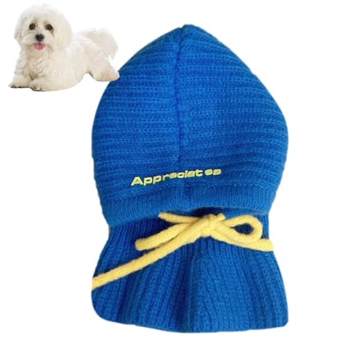 Fukamou Hunde-Wintermütze, Hundemützen, Niedliche Hundehalsbandmütze | Süße Kragen-Snood-Kopfbedeckung, Gehäkelter Snood, Lustige Haustiermütze, Strickmütze, Hals-Ohrenwärmer Für Kleine Hunde von Fukamou