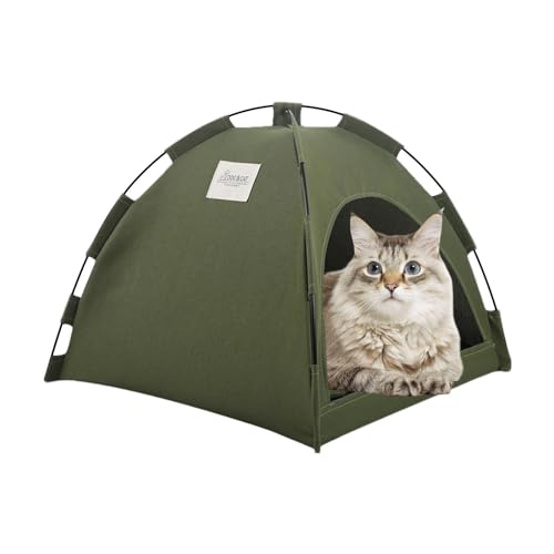 Fukamou Hundezelt Höhle - Faltbares Überdachtes Katzenbett - Katzenhöhlenbett, Katzenhaus, Katzenzelt Mit Halbgeschlossenen -Kätzchenbetten, Katzenhütte, Hund, Kaninchenbett von Fukamou