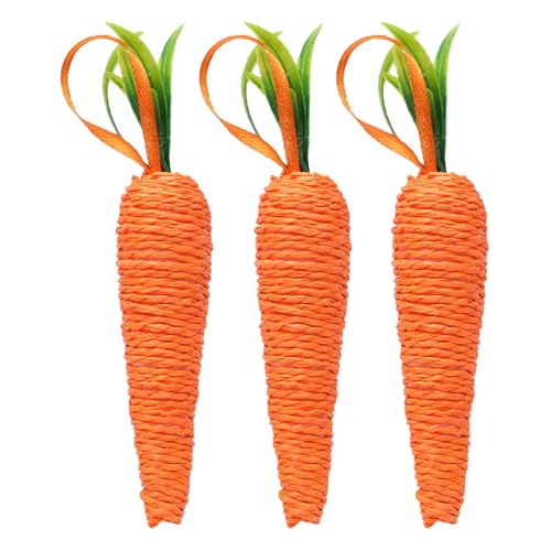 Fukamou Kaninchen-Karottenspielzeug, Karotten-Hundespielzeug - 3 Stück Karotten-Kaninchen-Kauspielzeug - Hasenspielzeug, Hundespielzeug, Karotten-Kaninchen-Kauspielzeug, Welpen-Kauspielzeug, von Fukamou