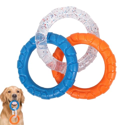 Fukamou Kauspielzeug für Haustiere, Kauspielzeug für Hunde | Interaktives Quietschspielzeug, Kauringspielzeug für Hunde | Kauspielzeug-Ring zur Zahnreinigung, unzerstörbares Hundespielzeug für kleine, von Fukamou