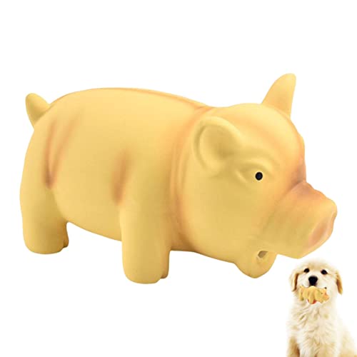 Fukamou Quietschendes Schwein Hundespielzeug, Grunting Hundespielzeug, Das Grunzt Für Kleine Mittelgroße Hunde, Dauerhaftes Gummi-Schwein-Quietscher-Hundewelpen-Kauspielzeug, Interaktives von Fukamou
