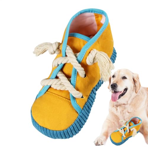 Fukamou Schuh-Hundespielzeug - Süßes Schuhförmiges Hundespielzeug Zum Kauen Und Zahnen | High-Top-Schuhspielzeug Mit -Schnürsenkel Und Quietschgeräusch, Lustiges Hundespielzeug Für Die Zahnpflege Fukamou Schuh-Hundespielzeug - Süßes Schuhförmiges Hundespielzeug Zum Kauen Und Zahnen | High-Top-Schuhspielzeug Mit -Schnürsenkel Und Quietschgeräusch, Lustiges Hundespielzeug Für Die Zahnpflege von Fukamou