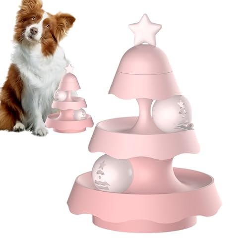 Fukamou Weihnachtsbaum Dreischichtige Spur Katzenkarussell Lustiges Katzenspielzeug Leuchtspielzeug Heimtierbedarf Katzenminzebälle von Fukamou