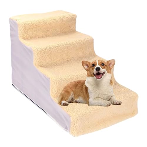 Hundetreppe 4 Stufen, Katzentreppe, Haustiertreppe Für Kleine Katzen Und Hunde, Haustierleiter Für Sofa Bett, Tragbar, Abnehmbar, Waschbar. von Fukamou