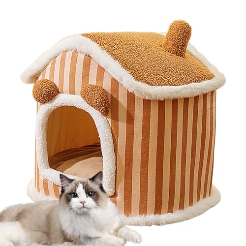 Katzenhöhlenbett, Warmes Und Gemütliches Katzenbett, Geschlossene Katzenhöhlen, Flauschig Weiche Katzennest Bett Für Katzen Welpen von Fukamou