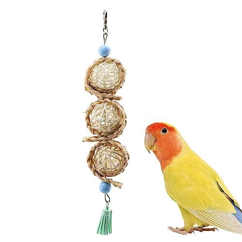 Papageien Kauspielzeug | Vögel Kauen Spielzeug | Wellensittich Spielzeug Schaukel | Für Große Papagei Vögel | 26x7cm von Fukamou
