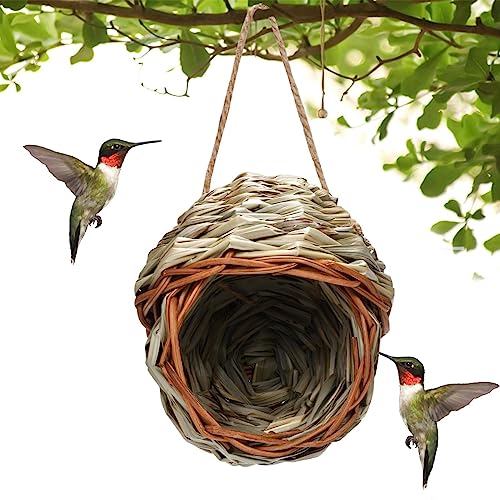 Vogelnester, Gras Bird Nest, Vogelhäus Aufhängen, Handgewebte Vogelhütte Für Kleine Vögel Wie Kolibris, Robin, Spatzen Und Titten von Fukamou