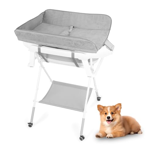 Fukursul Badewanne und Waschstation, faltbar, 2-in-1, für Hunde, Duschwanne, faltbar, tragbar, für kleine Hunde und Katzen, mit 3 Geschwindigkeitsstufen und 4 beweglichen Rollen Fukursul Badewanne und Waschstation, faltbar, 2-in-1, für Hunde, Duschwanne, faltbar, tragbar, für kleine Hunde und Katzen, mit 3 Geschwindigkeitsstufen und 4 beweglichen Rollen von Fukursul
