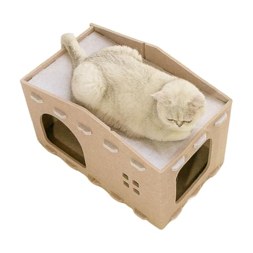Doppellagiges Katzenbett, 2-lagiges Katzenkratzhaus, Kätzchenbetten, Katzenhöhle, kratzfestes Katzenhaus, Haustierbett, Katzenversteck für schlafende Katzen, kleine Hunde Doppellagiges Katzenbett, 2-lagiges Katzenkratzhaus, Kätzchenbetten, Katzenhöhle, kratzfestes Katzenhaus, Haustierbett, Katzenversteck für schlafende Katzen, kleine Hunde von Fulenyi