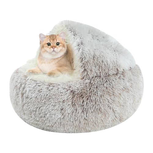 Flauschiges Hundebett | Geschlossenes Flauschiges Katzenbett | Bequemes und weiches, Flauschiges Katzenbett, warm für Winterkätzchen, kleine und große Hunde von Fulenyi