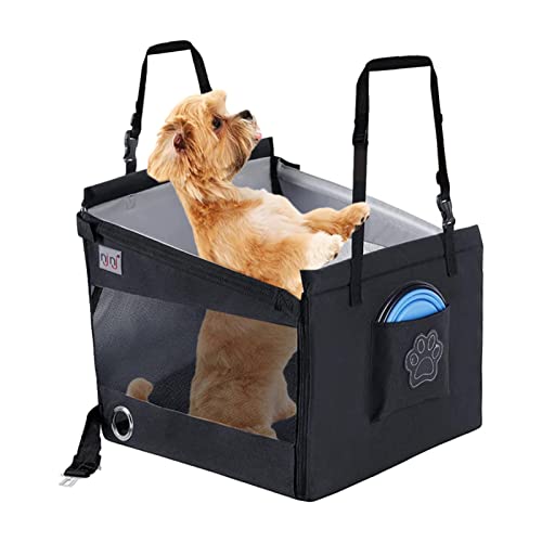 Fulenyi Autositz für Hunde, Faltbares automatisches Welpennest, Pet Travel Bed Safety Auto Seat für kleine mittelgroße Hunde bis zu 44 Pfund, Hundezubehör von Fulenyi