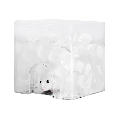 Fulenyi Eismatte für Haustiere – Wasserwürfel für Kühlmatte für Haustiere mit Aluminium, transparentes Hamsterversteck für kleine Tiere von Fulenyi