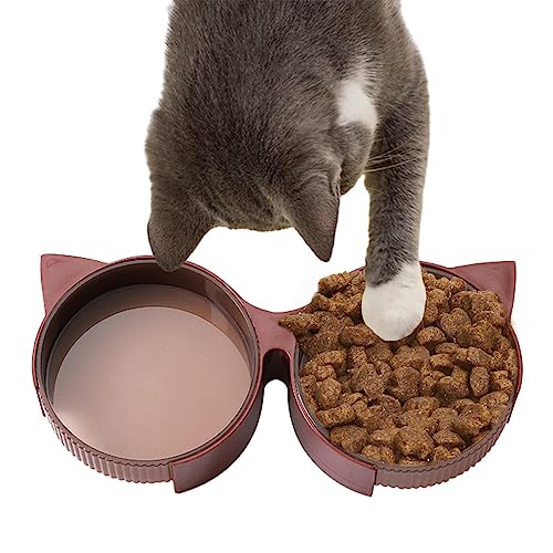 Fulenyi Katzennäpfe für Futter und Wasser – abnehmbare Doppelschalen für Katzen im Innenbereich – Haustierbedarf für Katzen, geschnittene Futterschalen für Kaninchen von Fulenyi