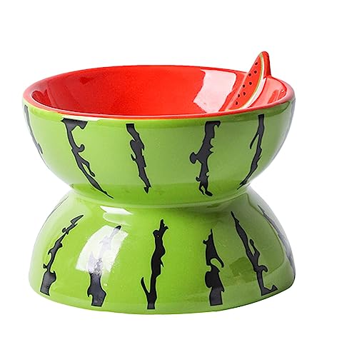 Fulenyi Katzenschüssel aus Keramik | Futter oder Wasserschalen für Katzen, geneigt, aus Keramik, Zubehör für Haustiere, erhöhter Futternapf für Haustiere, Obstdesign von Fulenyi