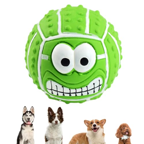 Fulenyi Latex-Gesichtsball-Hundespielzeug, quietschende Hundespielzeug-Gesichtsbälle,Latex Smile Face Hundebälle - Lustiges Hunde-Welpenspielzeug mit federnden Kaugesichtsbällen für kleine und von Fulenyi