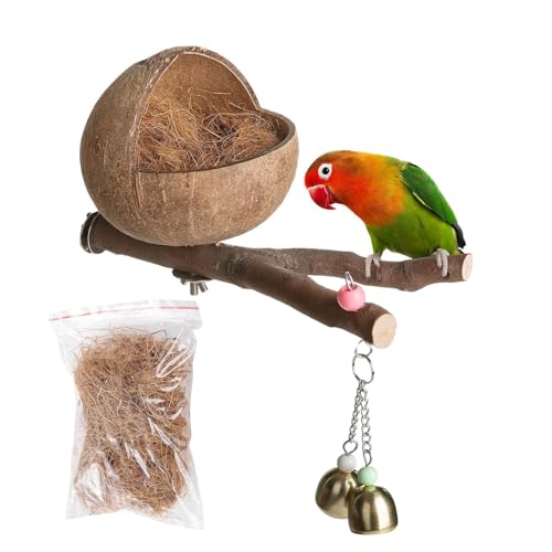 Fulenyi Natürliche Kokosnussschale für Vogel, Vogel Nesthaus, Verstecke, Bettkäfig Spielzeug für Vogel Fulenyi Natürliche Kokosnussschale für Vogel, Vogel Nesthaus, Verstecke, Bettkäfig Spielzeug für Vogel von Fulenyi