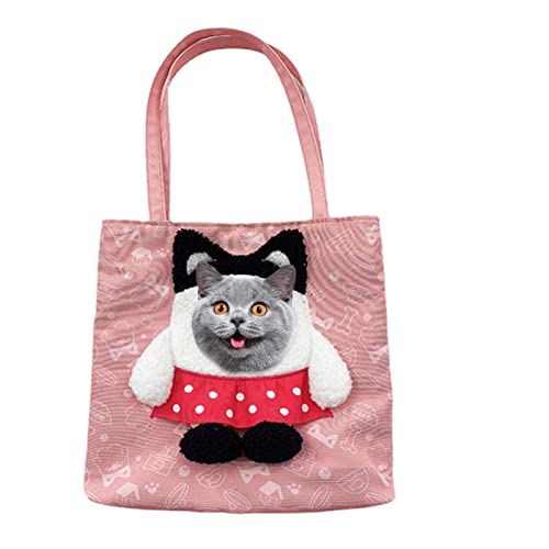 Fulenyi Transporttasche für Haustiere aus Segeltuch | Tragbare Transporttasche für Hunde | Niedliche Leinentasche für Haustiere mit offenem Design für kleine Hunde und Katzen von Fulenyi