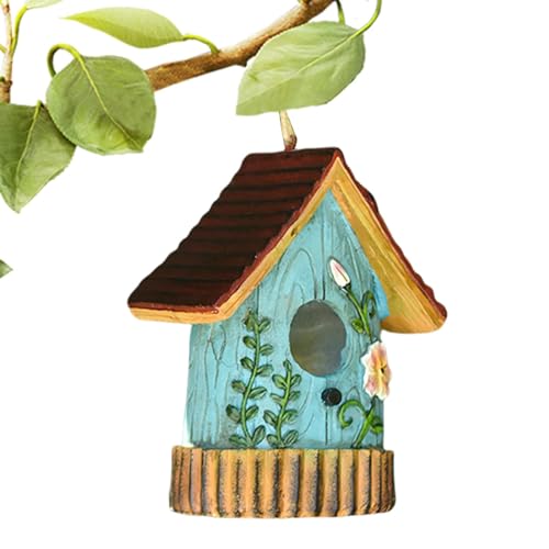 Vogelhaus zum Aufhängen, Vogelhäuser für den Außenbereich, Vogelhaus im Freien, Anhänger aus Kunstharz, handgeschnitzt, Gartendekoration im Freien, multifunktional, robust Vogelhaus zum Aufhängen, Vogelhäuser für den Außenbereich, Vogelhaus im Freien, Anhänger aus Kunstharz, handgeschnitzt, Gartendekoration im Freien, multifunktional, robust von Fulenyi