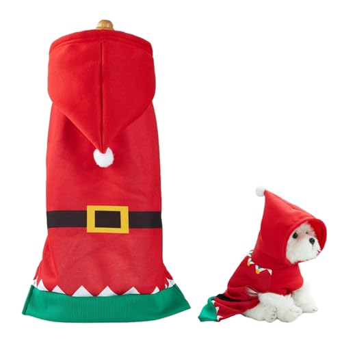 Hunde-Weihnachtskostüm für Welpen, mit Kapuze, Rock, Thermo-Shirt, Mantel, Weihnachtsbekleidung Fulenyi von Fulenyi