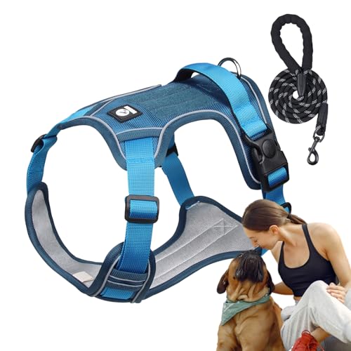 Hundegeschirr für kleine Welpen, mittelgroß, verstellbar, weich gepolsterte Hundeweste, kein Ziehen, atmungsaktiv, reflektierende Weste für Camping, Spielen für mittelgroße und große Hunde Hundegeschirr für kleine Welpen, mittelgroß, verstellbar, weich gepolsterte Hundeweste, kein Ziehen, atmungsaktiv, reflektierende Weste für Camping, Spielen für mittelgroße und große Hunde von Fulenyi