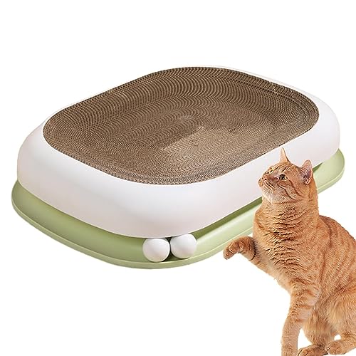Kratzbett für Katzen – Kratzbetten für Katzen 3 in 1 | Schlafsofa aus Pappe, doppellagig, mit interaktiver Bedienung, ovaler Kratzpad aus Wellpapier für Katzen Kratzbett für Katzen – Kratzbetten für Katzen 3 in 1 | Schlafsofa aus Pappe, doppellagig, mit interaktiver Bedienung, ovaler Kratzpad aus Wellpapier für Katzen von Fulenyi