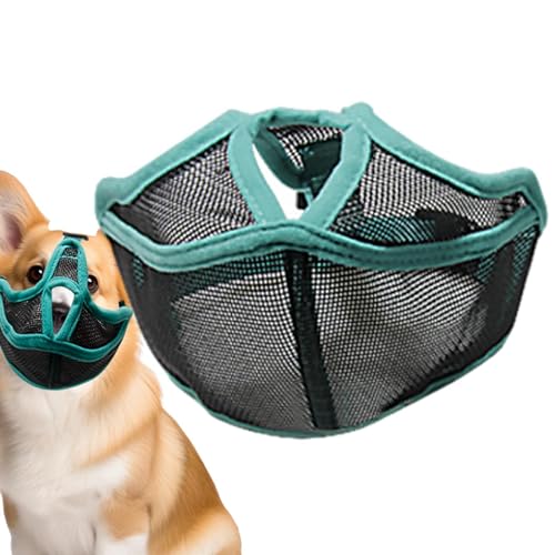 Mesh-Maulkorb, Mundschutz für Hunde gegen Beißen, Atmungsaktive Haustierkorb-Maulkörbe, verstellbare Netz-Hundegesichtsabdeckung für kleine, mittelgroße und große Hunde von Fulenyi