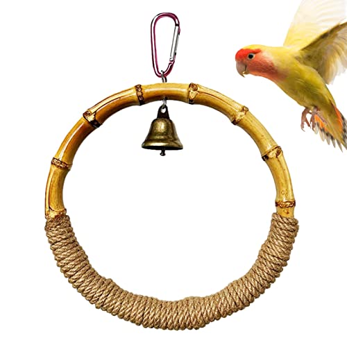 Schaukelspielzeug für Vögel | Spielzeug Vogel aus Bambus – Papagei Käfig Spielzeug mit Glocke Spielzeug zum Kauen von Vögeln für Wellensittiche Nymphensittiche von Fulenyi