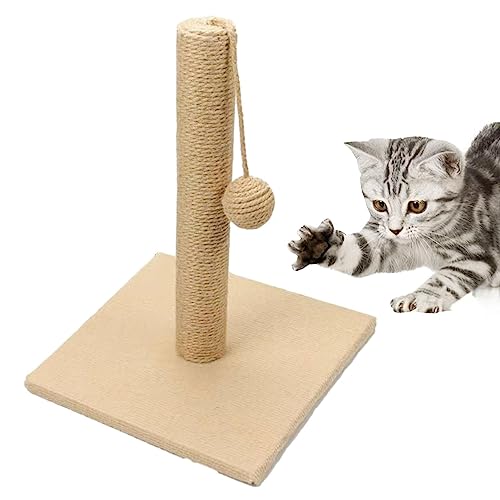 Sisal Kratzbaum für Katzen, Interaktiver Katzenkratzer für Wohnungskatzen, Katzenkratzbaum mit Hängender Spielzeugball von Fulenyi