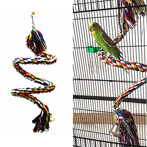Sitzstange aus Seil für Papageien, Spielzeug zum Klettern, Vogelschaukel mit Glocke – Spielzeug aus für graue Vögel, afrikanische Vögel, Sittiche, Nymphensittich Sitzstange aus Seil für Papageien, Spielzeug zum Klettern, Vogelschaukel mit Glocke – Spielzeug aus für graue Vögel, afrikanische Vögel, Sittiche, Nymphensittich von Fulenyi