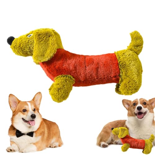 Stofftier-Welpenspielzeug, weiches Tiermotiv, langlebig, niedlich, quietschend, für die Zahnreinigung, kleine, mittelgroße Hunde von Fulenyi