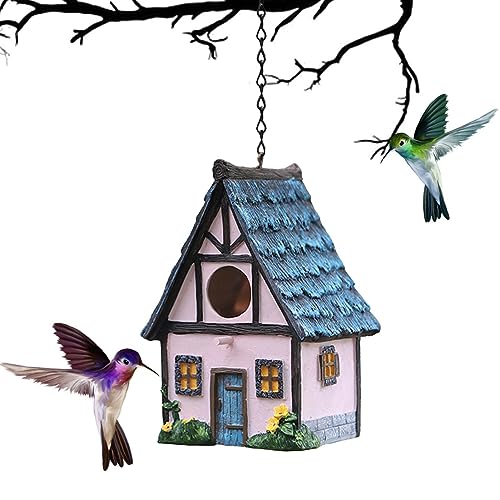 Vogelhaus aus Kunstharz | Outdoor-Vogelhaus | Geschenke für Vogelliebhaber, dekoratives Harz für den Garten im Freien, das Vogelhaus Fulenyi von Fulenyi